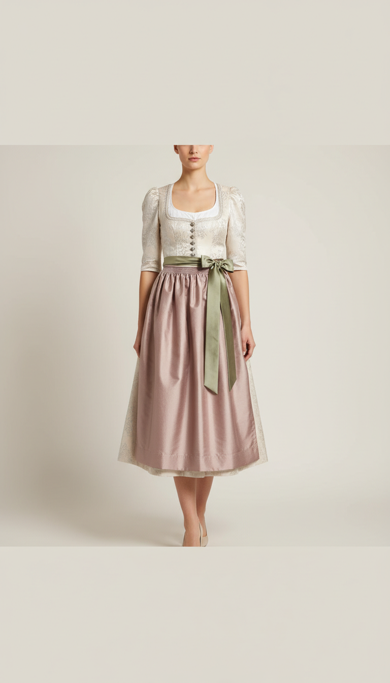 Dirndl-Outfit aus Champagnerseide